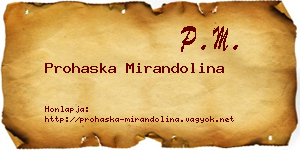 Prohaska Mirandolina névjegykártya